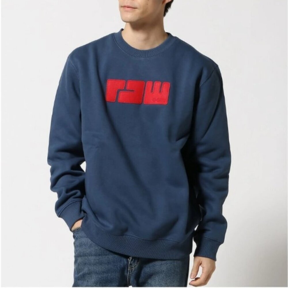 G-Star‎ Raw Felt Crew Neck Sweatshirt Blue Size L